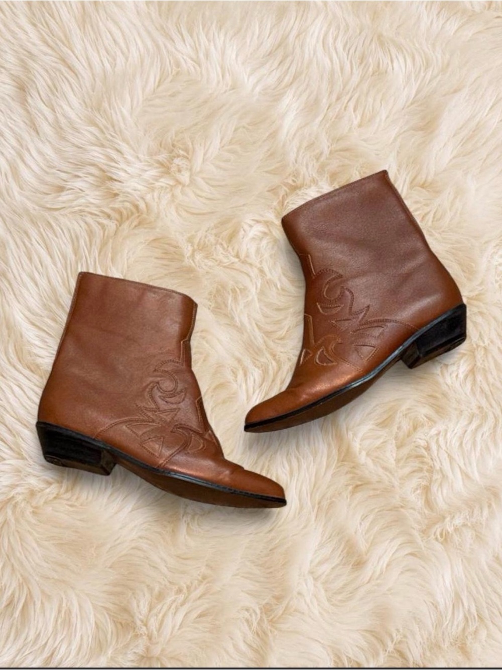 Vintage Capezio Palisade Leather Western Ankle Boots 7.5M